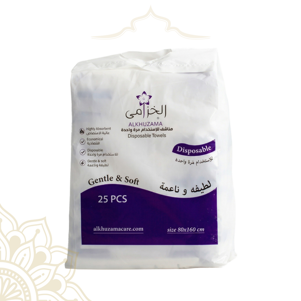 فوط صحية Al Khuzama – 25 قطعة معقمة مقاس 80*160
