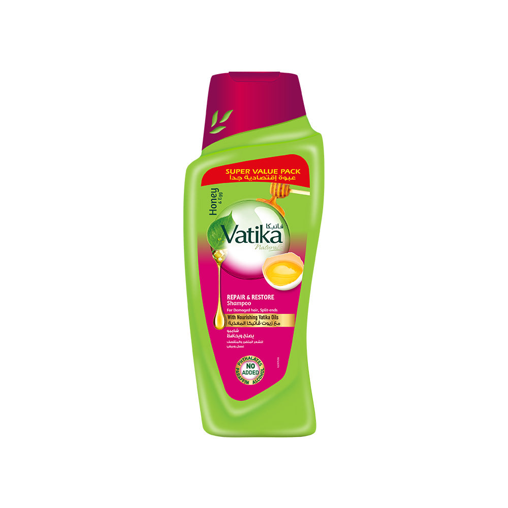 Vatika shampoo for damaged & split hair with honey & egg extract 700ml