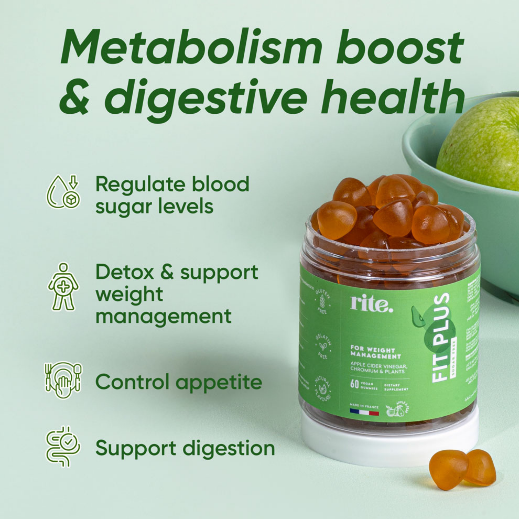 Rite Fit Plus Weight Management Gummies 60 Count 150g