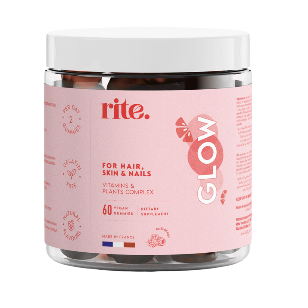 Rite Glow Hair skin and nails Support Vegan Gummies 60 Gummies