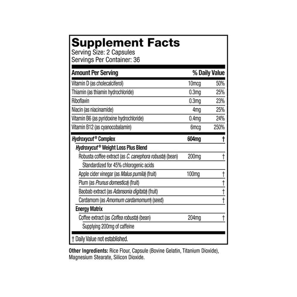 Hydroxycut Weight Loss Original - 72 Capsules