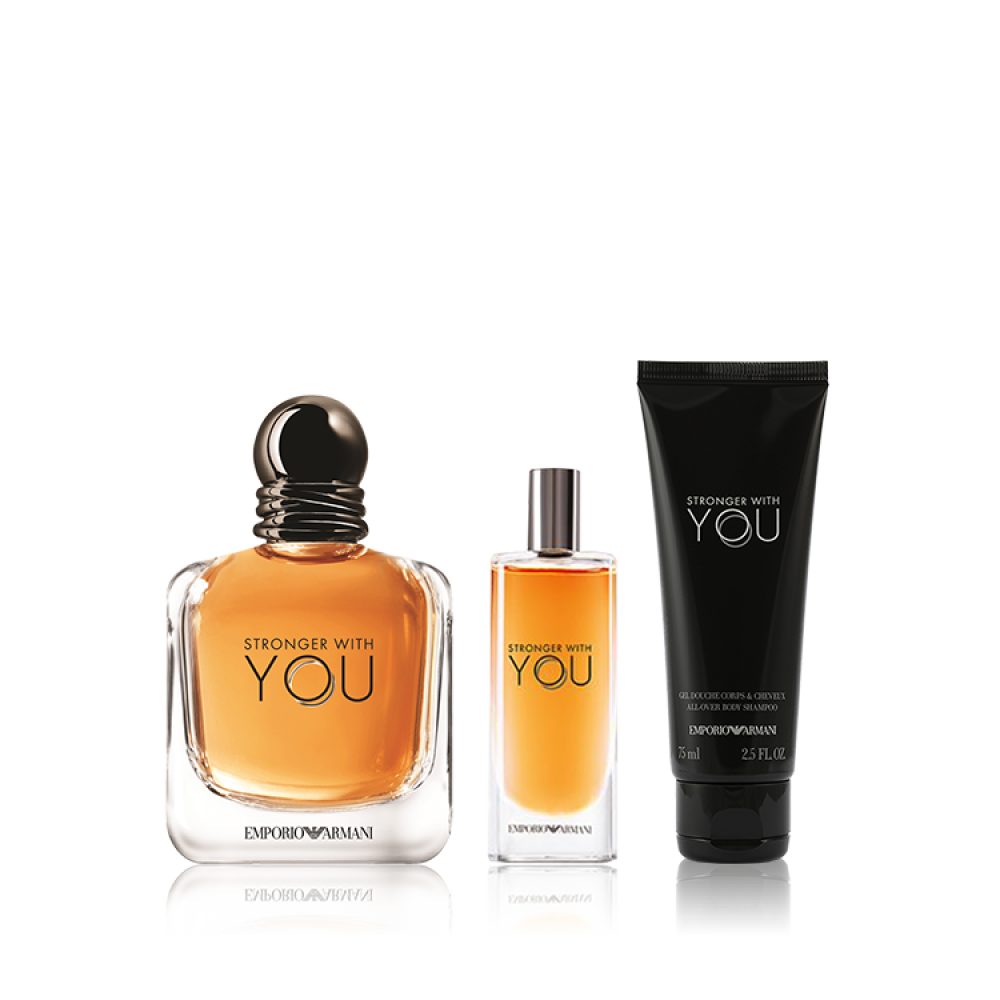 Stronger With Armani You For Men Set 3Pcs EDT 100 ml + Mini EDT 10ml + Gel Douche 75ml