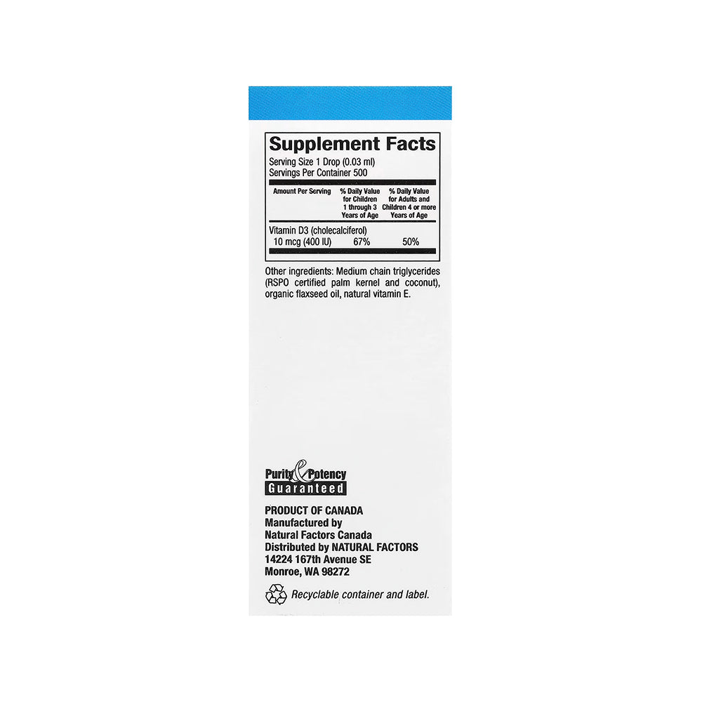 Natural Factors Vitamin D3 for Kids 400 IU - 15ml
