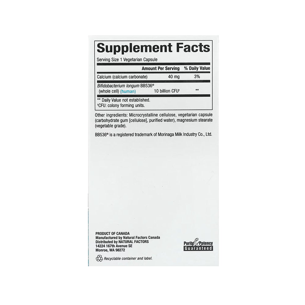 Natural Factors Travel Biotic 10 Billion BB536 - 60 Veg Caps
