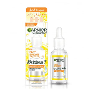 Garnier serum 50ml skin active fast bright with vitamin c extract to combat dark spots
