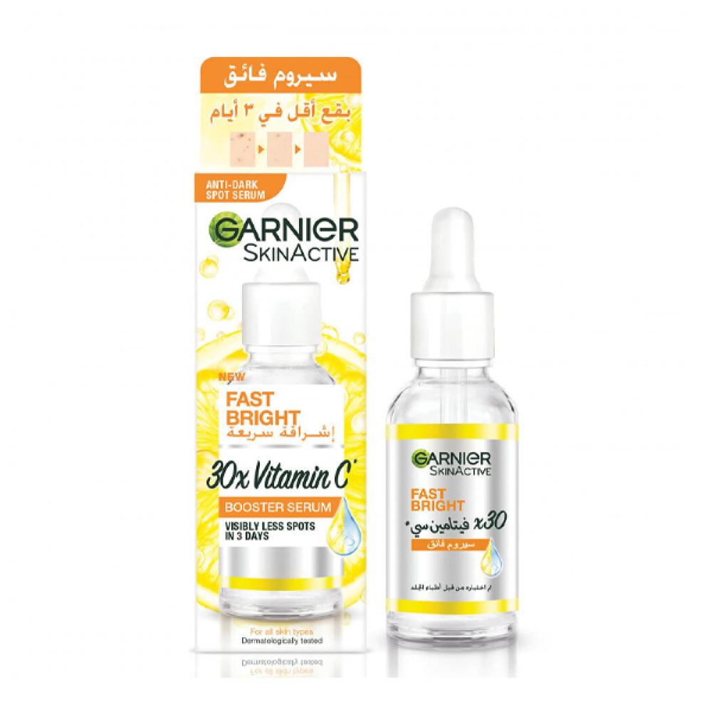 Garnier serum 50ml skin active fast bright with vitamin c extract to combat dark spots