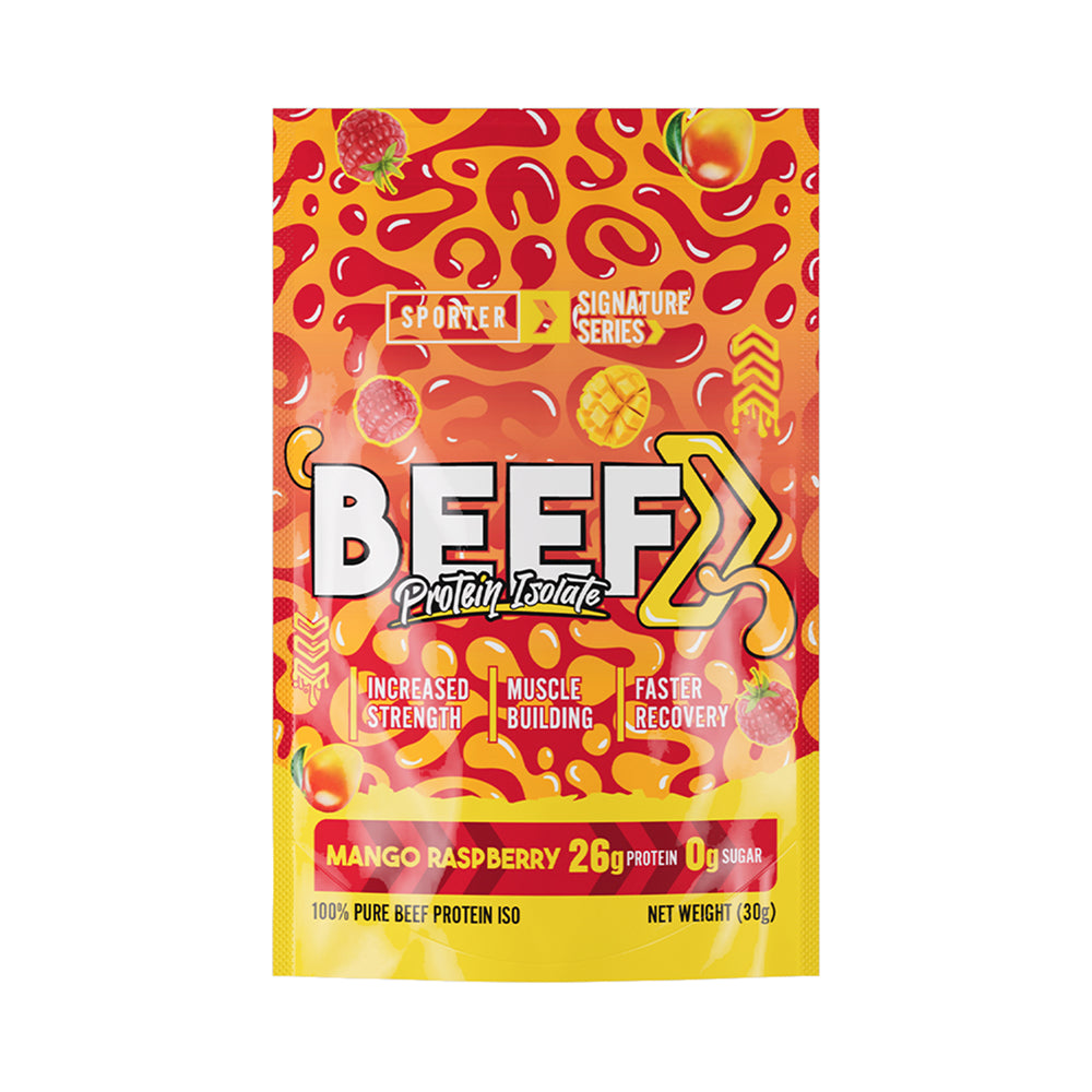 Sporter - Beef Protein Isolate Sachet - Raspberry Mango - 1 Serving
