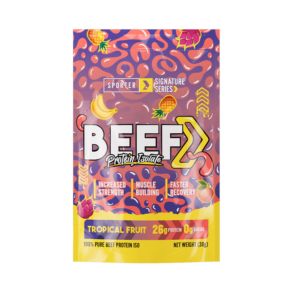 Sporter - Beef Protein Isolate Sachet - Tropical Fruit - 1 Serving