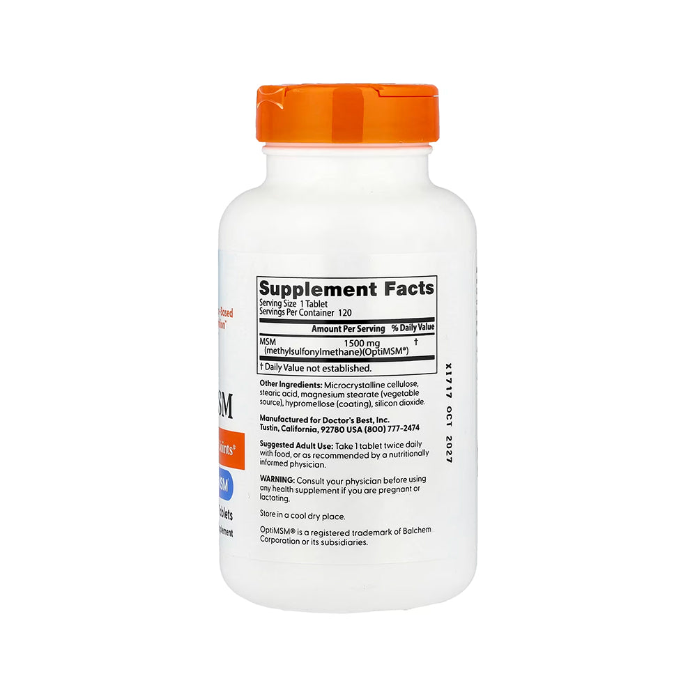 Doctor's Best MSM OptiMSM 1500mg - 120 Tablets