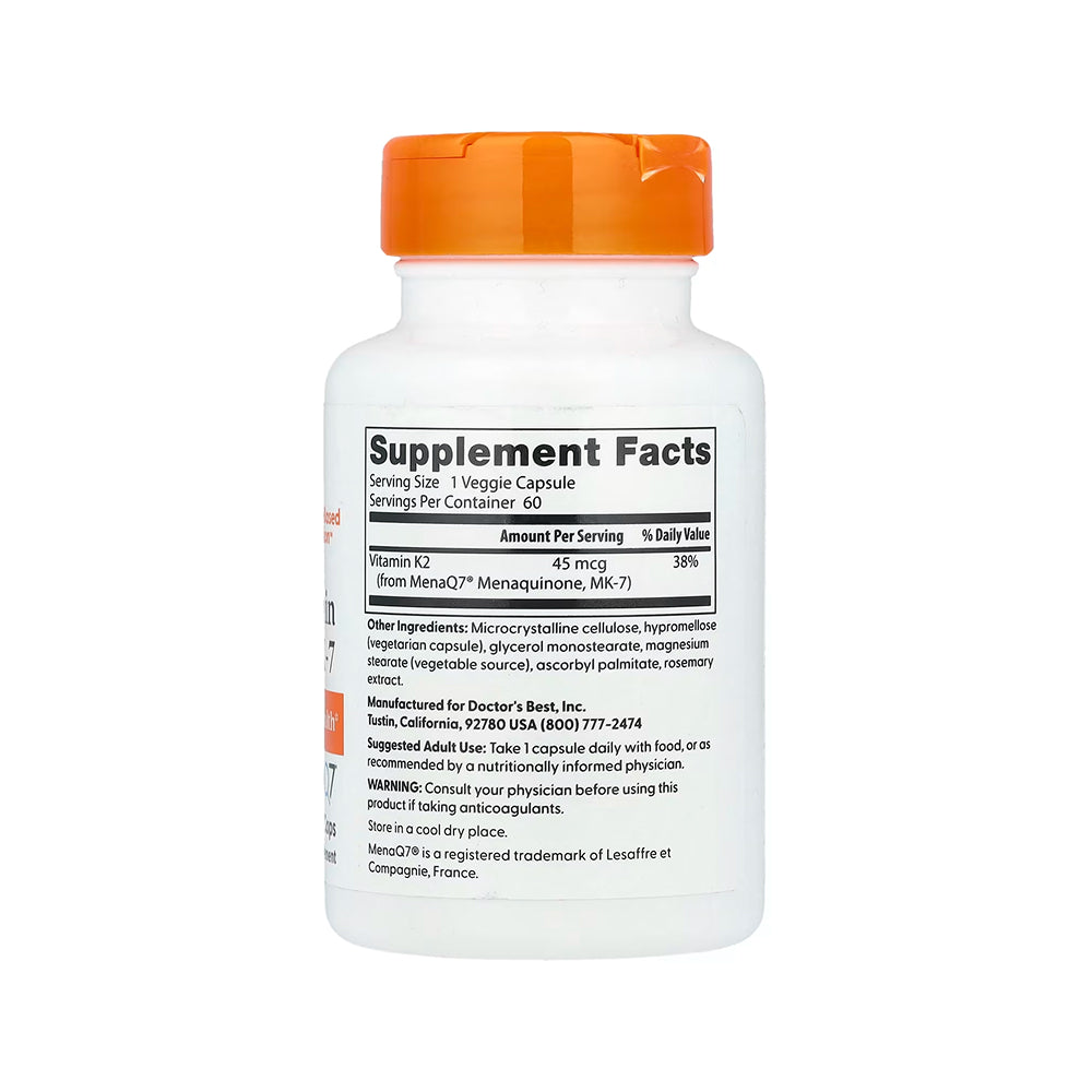Doctor's Best Natural Vitamin K2 MK-7 45mcg - 60 Veg Caps