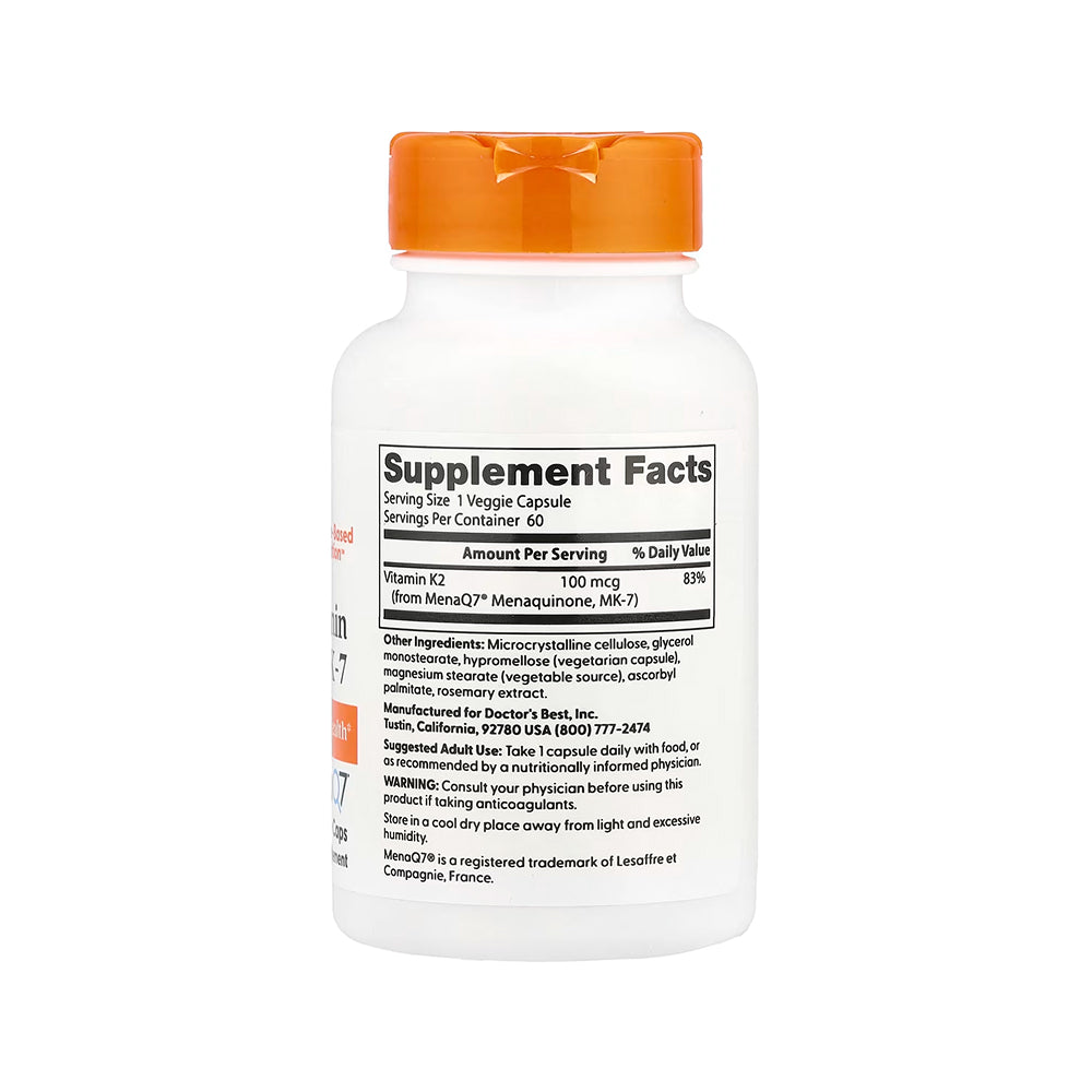 Doctor's Best Natural Vitamin K2 MK-7 100mcg - 60 Veg Caps