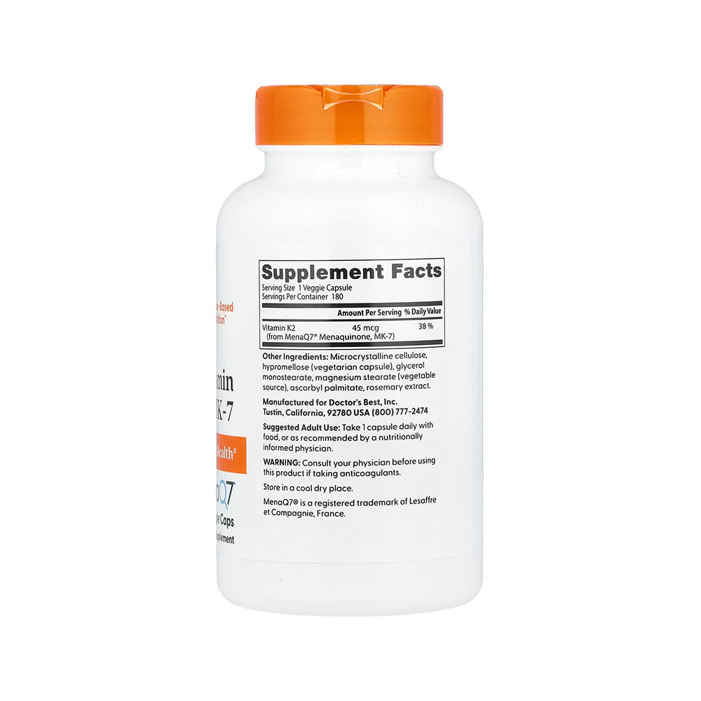 Doctor's Best Natural Vitamin K2 MK-7 45mcg - 180 Veg Caps
