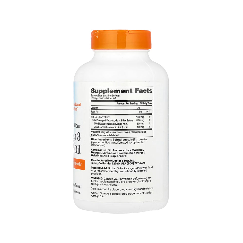 Doctor's Best Omega-3 Fish Oil - 120 Marine Softgels