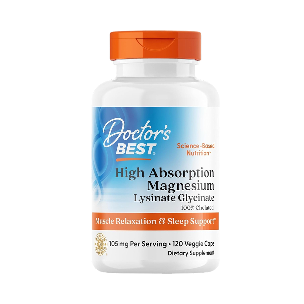 Doctor's Best Magnesium Lysinate Glycinate 105mg - 120 Veg Caps
