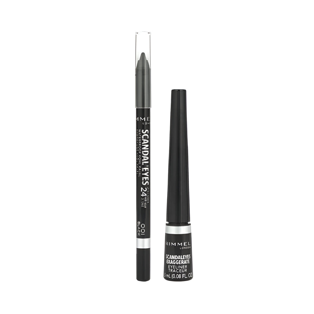 Rimmel make up kit scandle eyes liq eyeliner + 24hr wp khol kaja