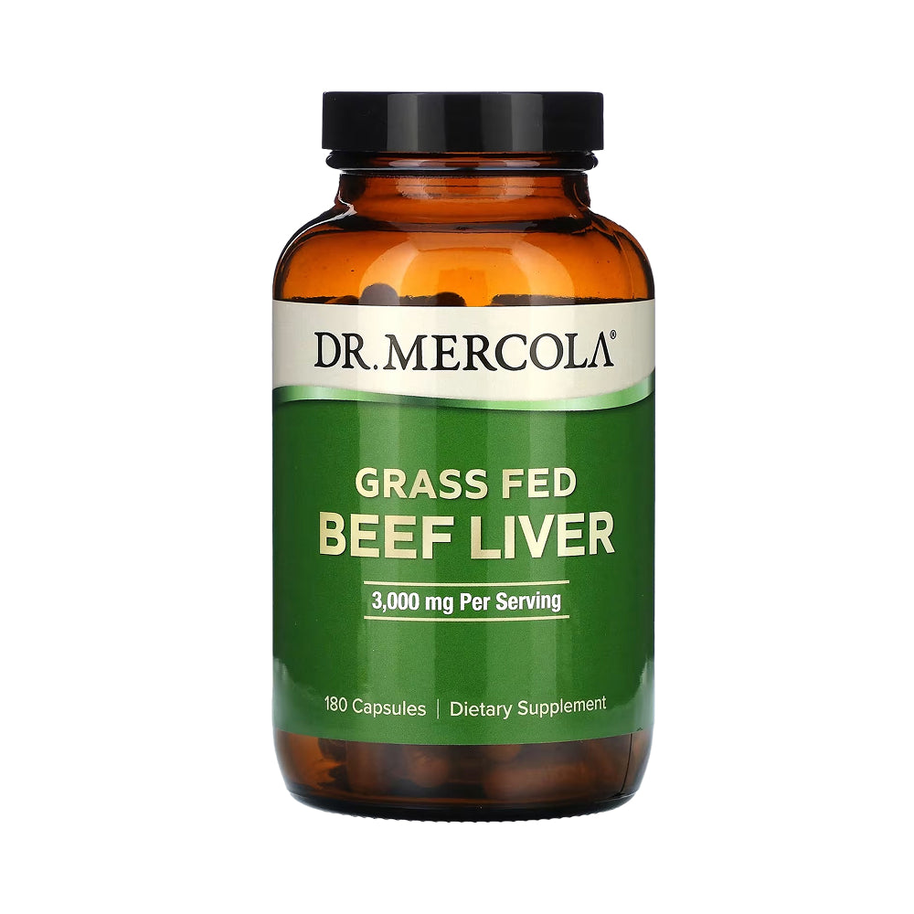 Dr. Mercola كبد البقر الذي يتغذى على العشب 3000mg - 180 كبسولة