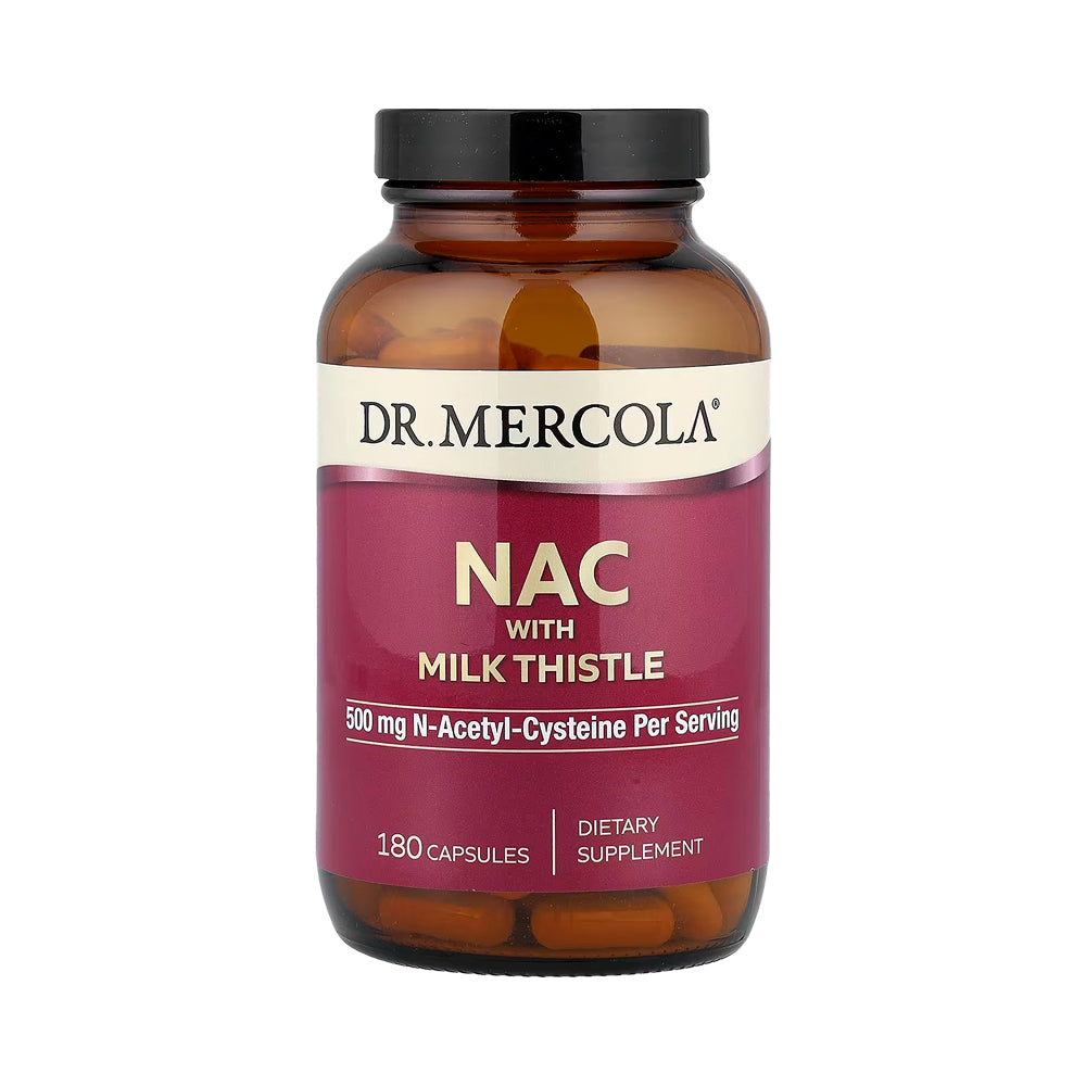 Dr. Mercola NAC With Milk Thistle 500 mg - 180 Capsules