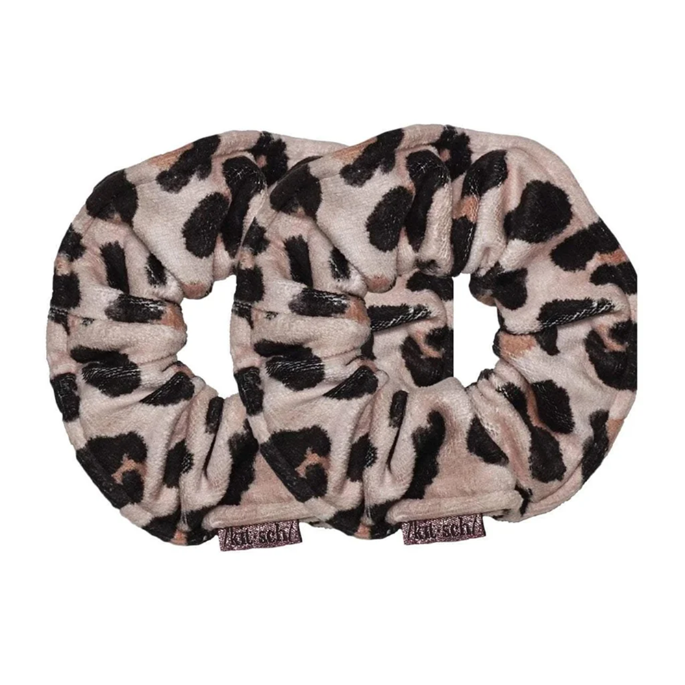 Kitsch Leopard Print Microfiber Hair Tie - 2 Pack