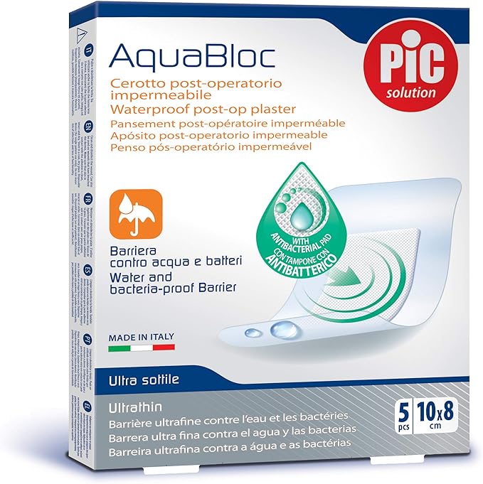 Aqua Bloc with CHG  Plaster   8 cm x 10 cm  5 pcs