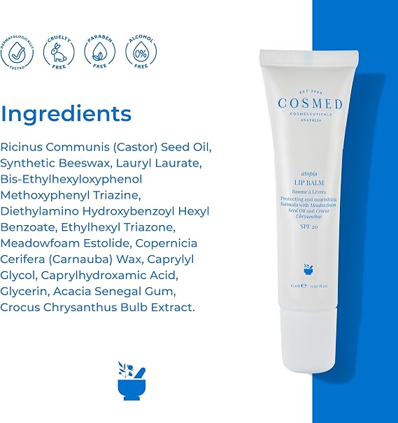 COSMED Atopia Lip Balm SPF 20 - Moisturizing and Protective Lip Balm 15ml