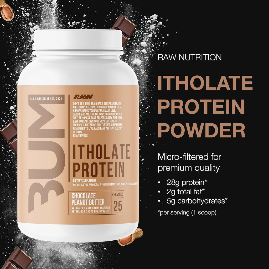 Raw Whey Isolate Protein Powder, Chocolate Peanut Butter 25 Servings