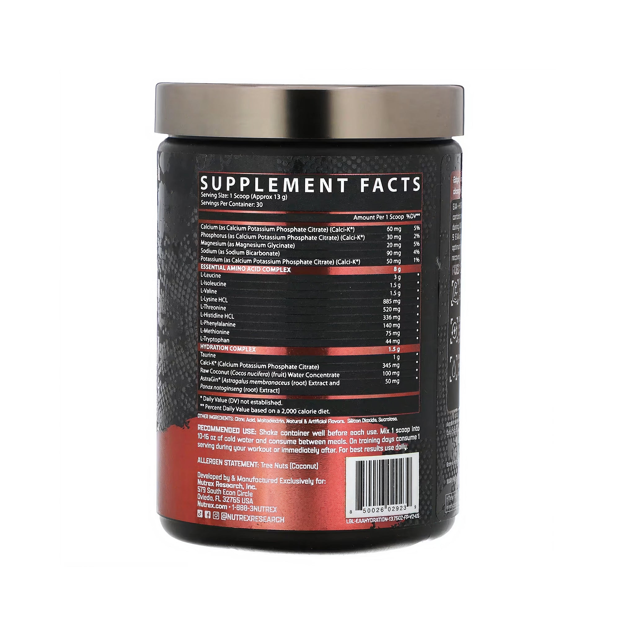 Nutrex Research EAA+ Hydration (Fruit Punch) - 30 Servings (390g)