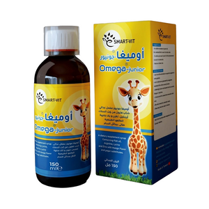 شراب Omega Junior من Smart-Vit للأطفال - نكهة مانجو لدعم الدماغ والمناعة
