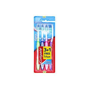 فرشاة أسنان Colgate مجانية إكسترا كلين متوسطة 1+3
