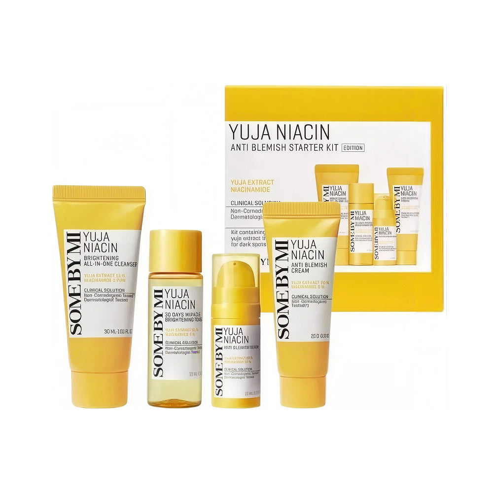 Some By Mi Skin Care Set Yuja Niacin Brightening Toner+Serum+Cleanser+Cream