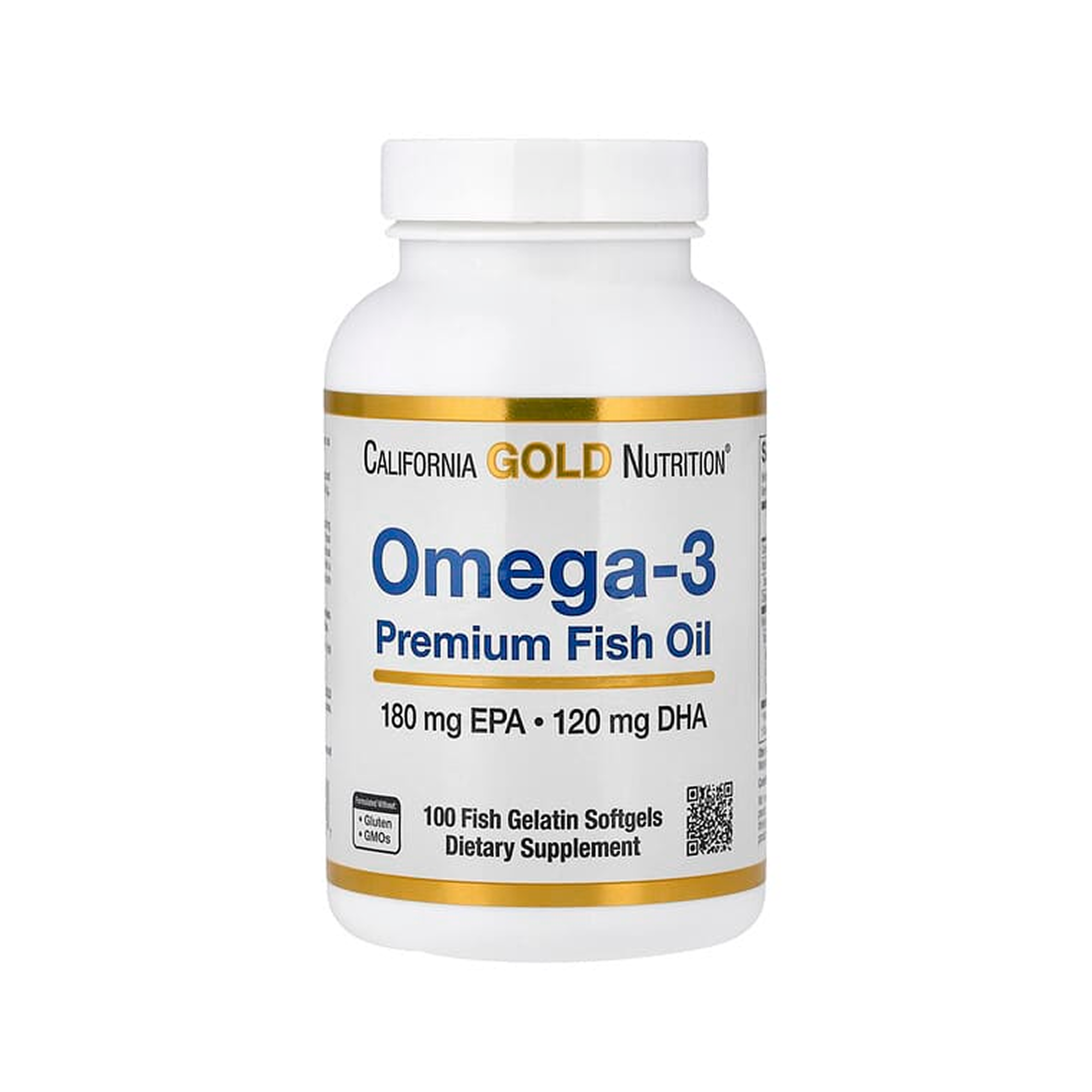 California Gold Nutrition, Omega-3 Premium Fish Oil, 100 Fish Gelatin Softgels