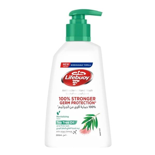 Lifebuoy hand wash 200ml tea tree oil and pink salt