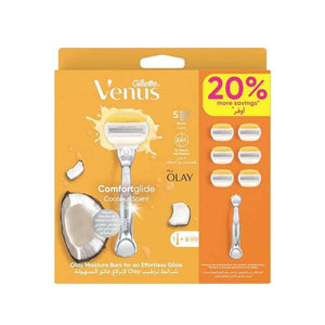 Gillette venus comfort glide coconut 1 handle 6 blades