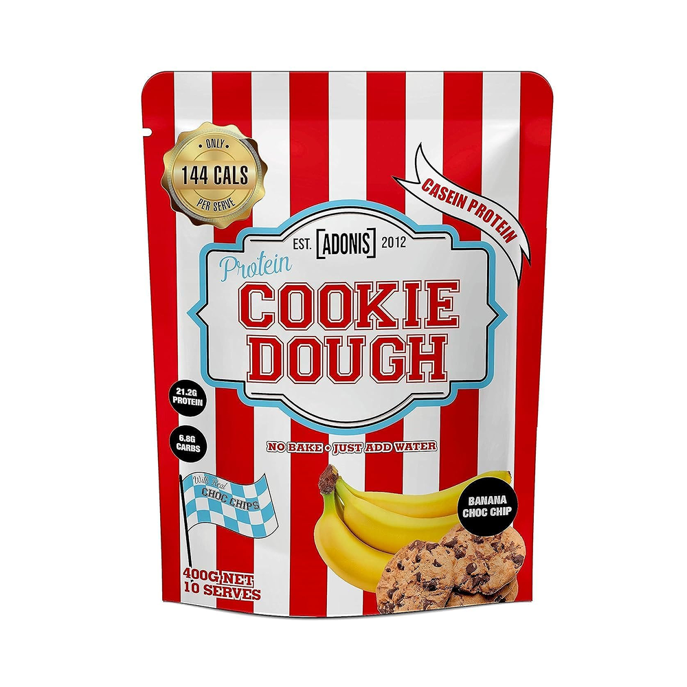 Adonis Protein Cookie Dough – Banana Chocolate Chip with Casein 400g