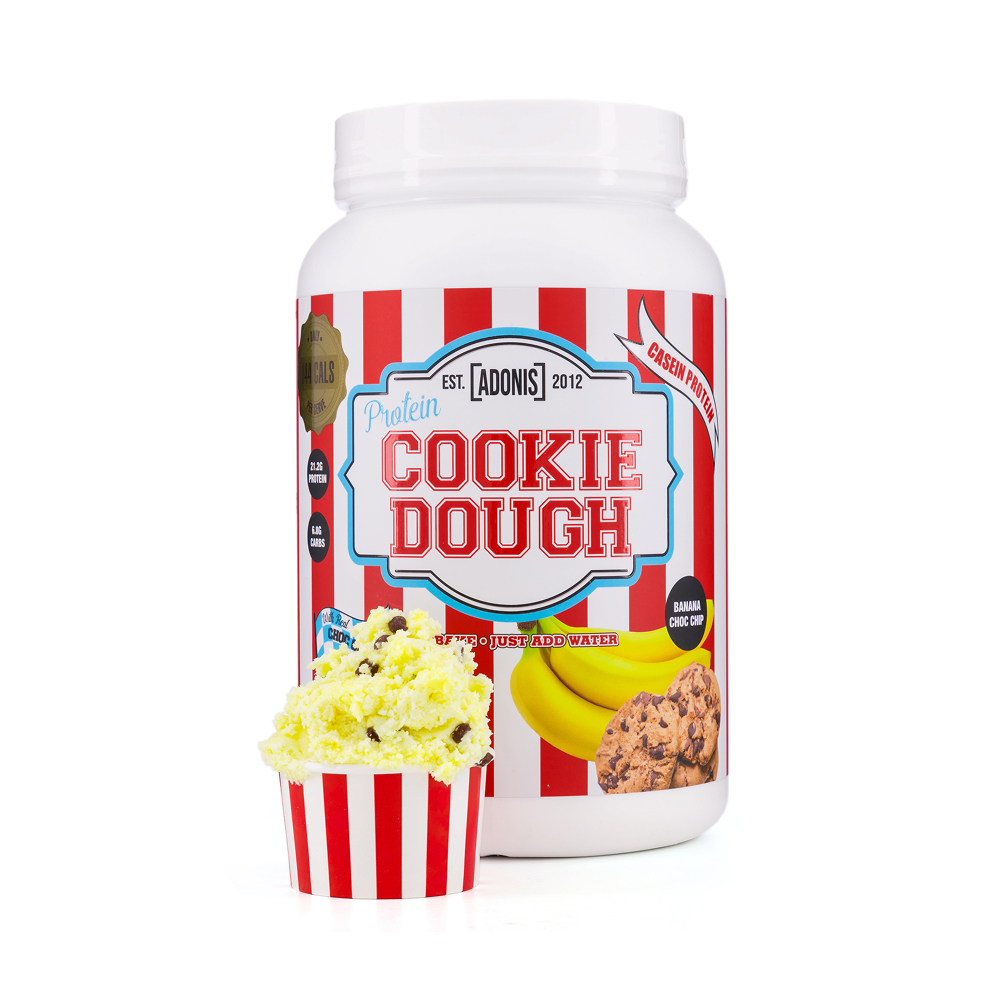 Adonis Protein Cookie Dough – Banana Chocolate Chip with Casein 1kg