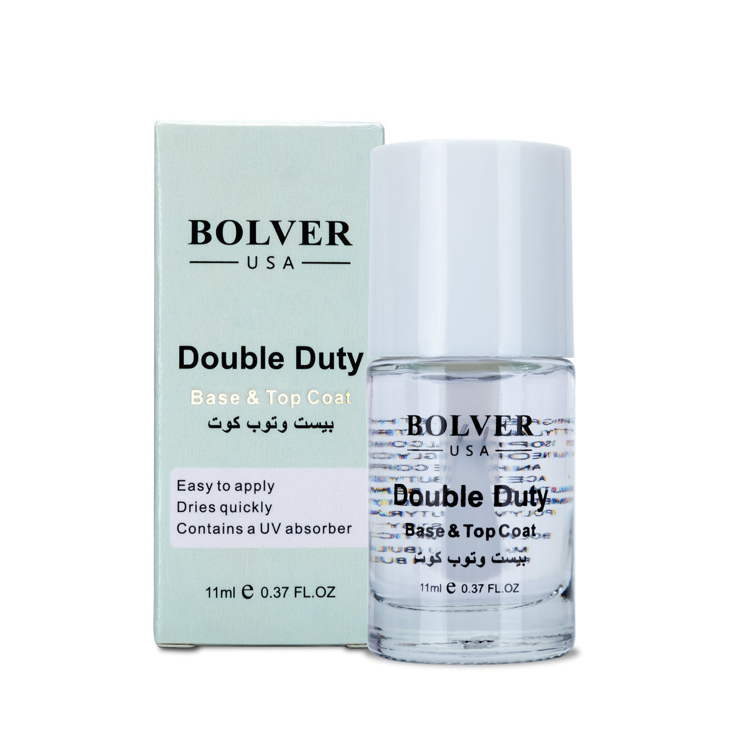 Bolver USA دبل ديوتي بيس وتوب كوت – طلاء أظافر شفاف