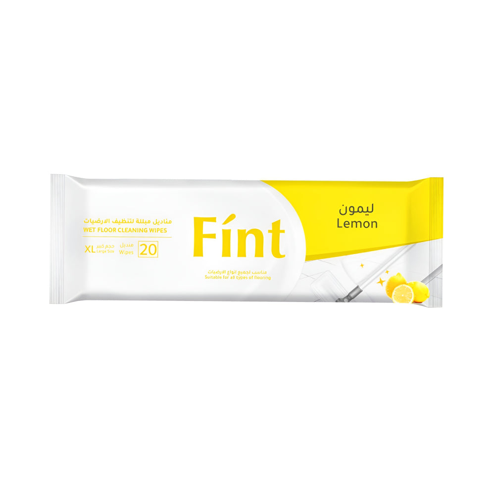 Fint Wipes 20Wipes Wet Floor Cleaning Wipes Large Size Lemon