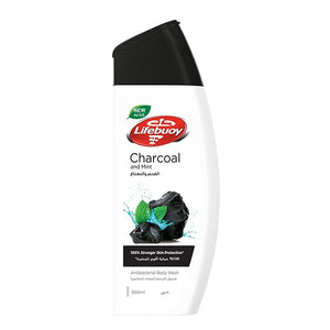 Lifebuoy Shower Gel 300ml Charcoal And Mint With Loofah