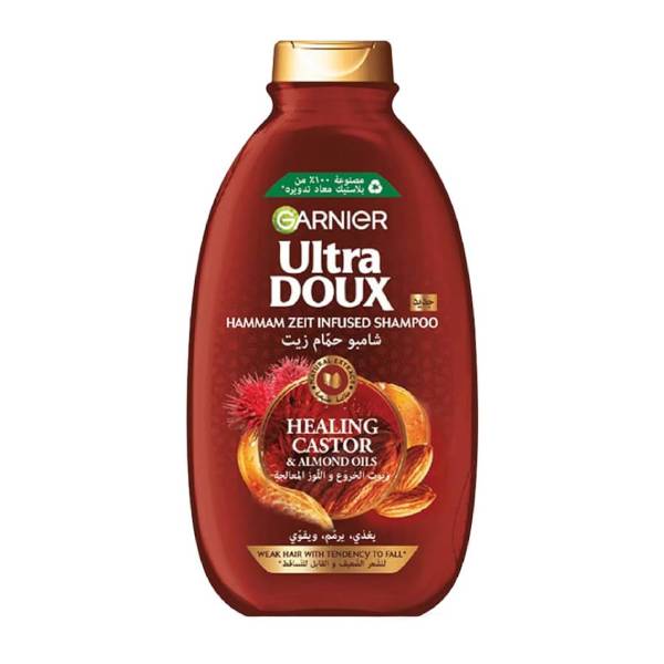 Garnier Hair Shampoo 400ml Ultra Doux Healing Castor and Almond Oils