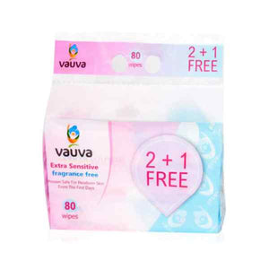 Vauva Baby Wipes 80Wipes 1+2 Free For Sensitive Skin