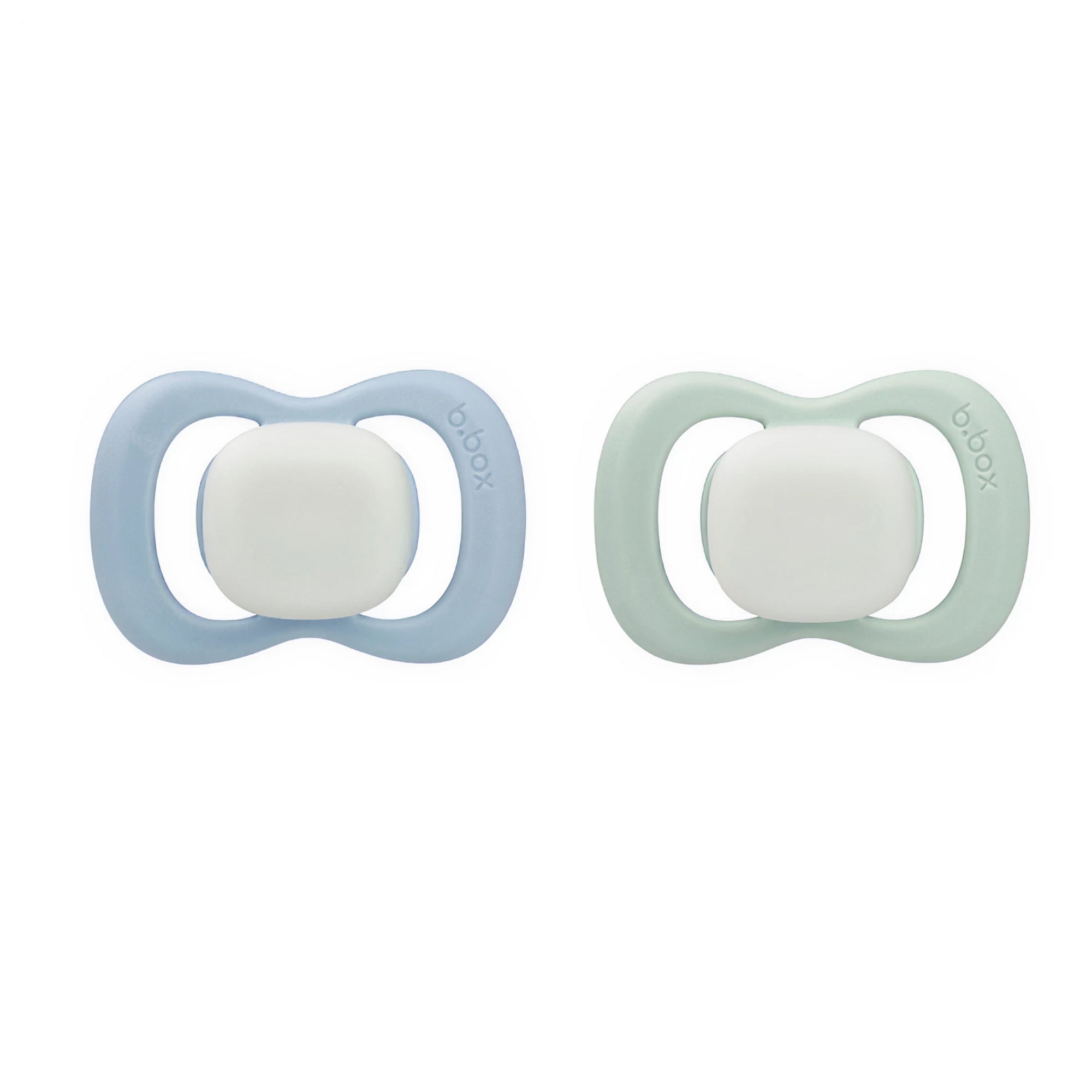 B.Box Glow Pacifier Twin Pack السماوي + الأخضر الفاتح