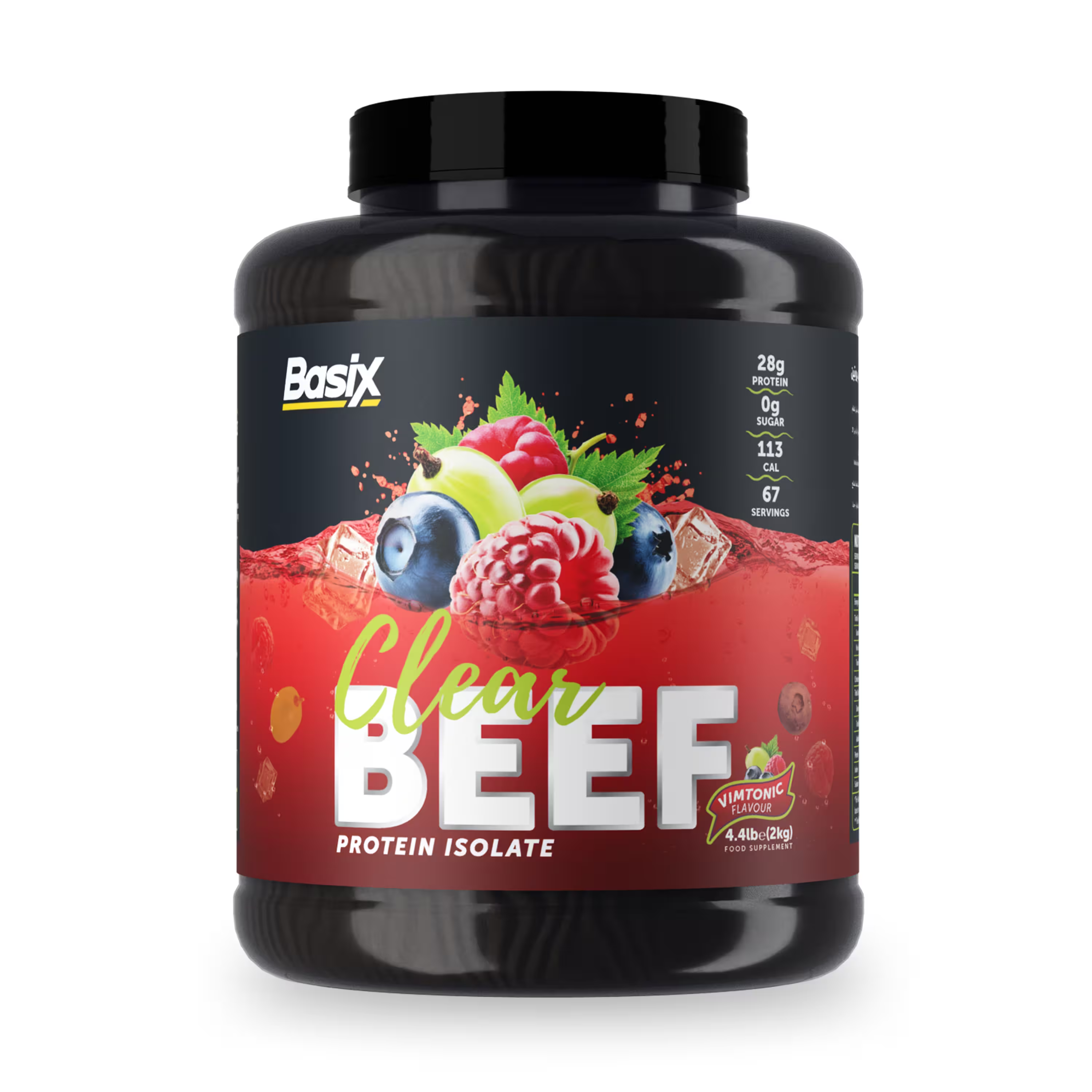 Basix Clear Beef Protein Isolate - Vimtonic Flavor - 4.4 LB