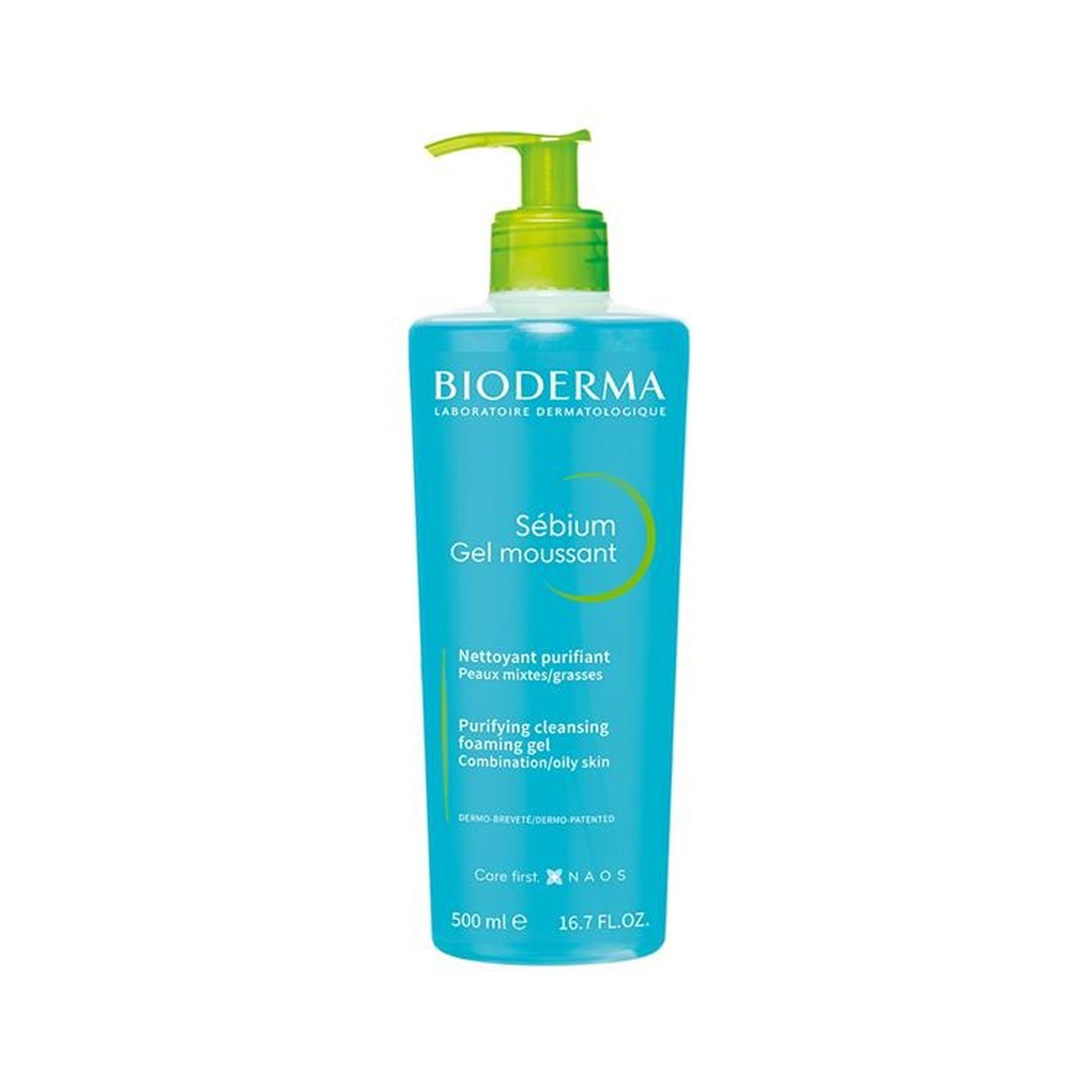 Bioderma Sebium Purifying Gel Wash – Oil Control Cleanser for Oily Skin 500ml