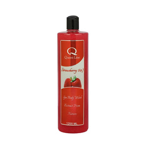 Queen Line Body Wash And Scrub  1200ml With Strawberry