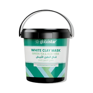 Global star clay mask 600ml white with green tea and aloe vera