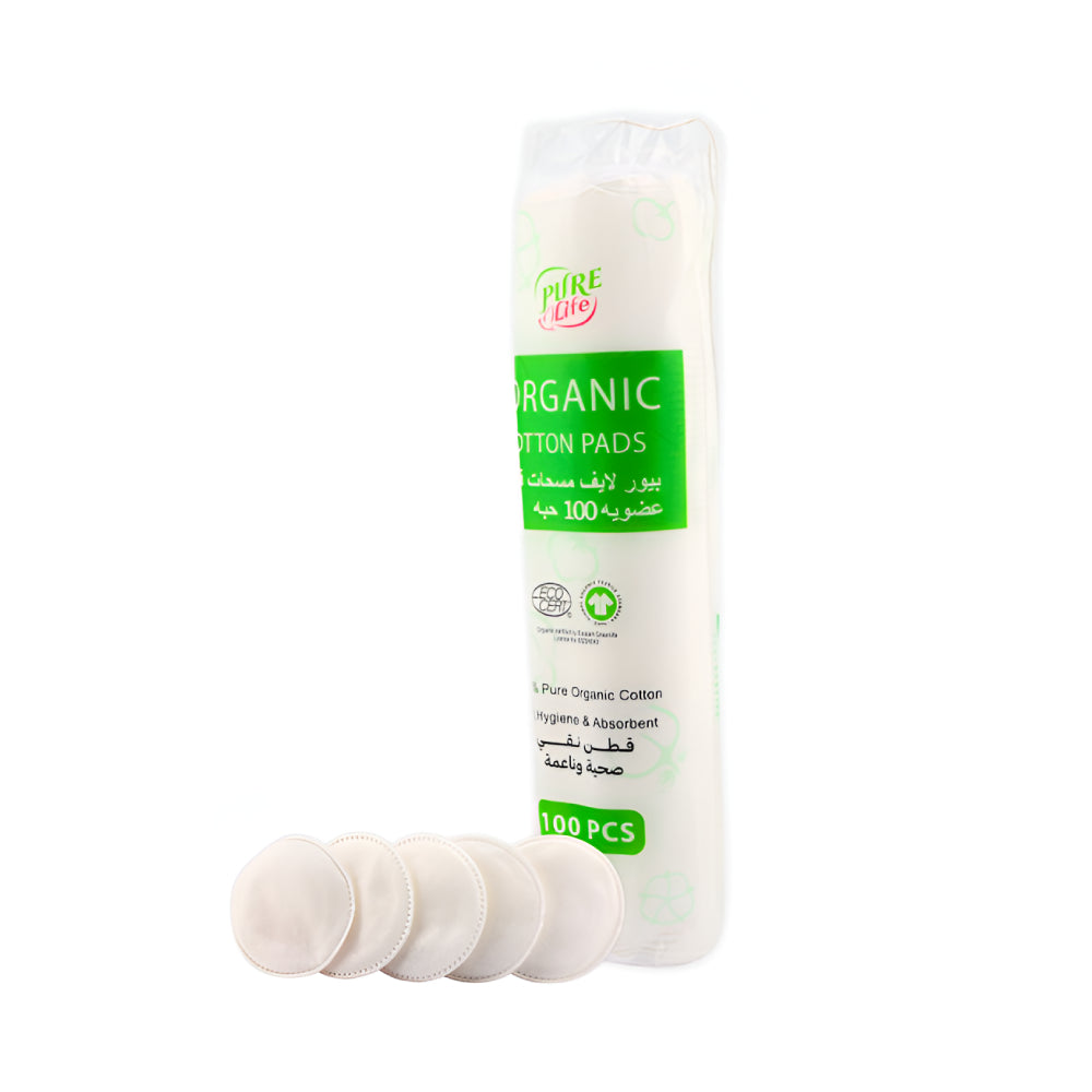 Pure Life Rounded Cotton Pads 100pc Organic