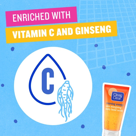 Clean & clear face scrub 150ml morning energy with mandarin extract