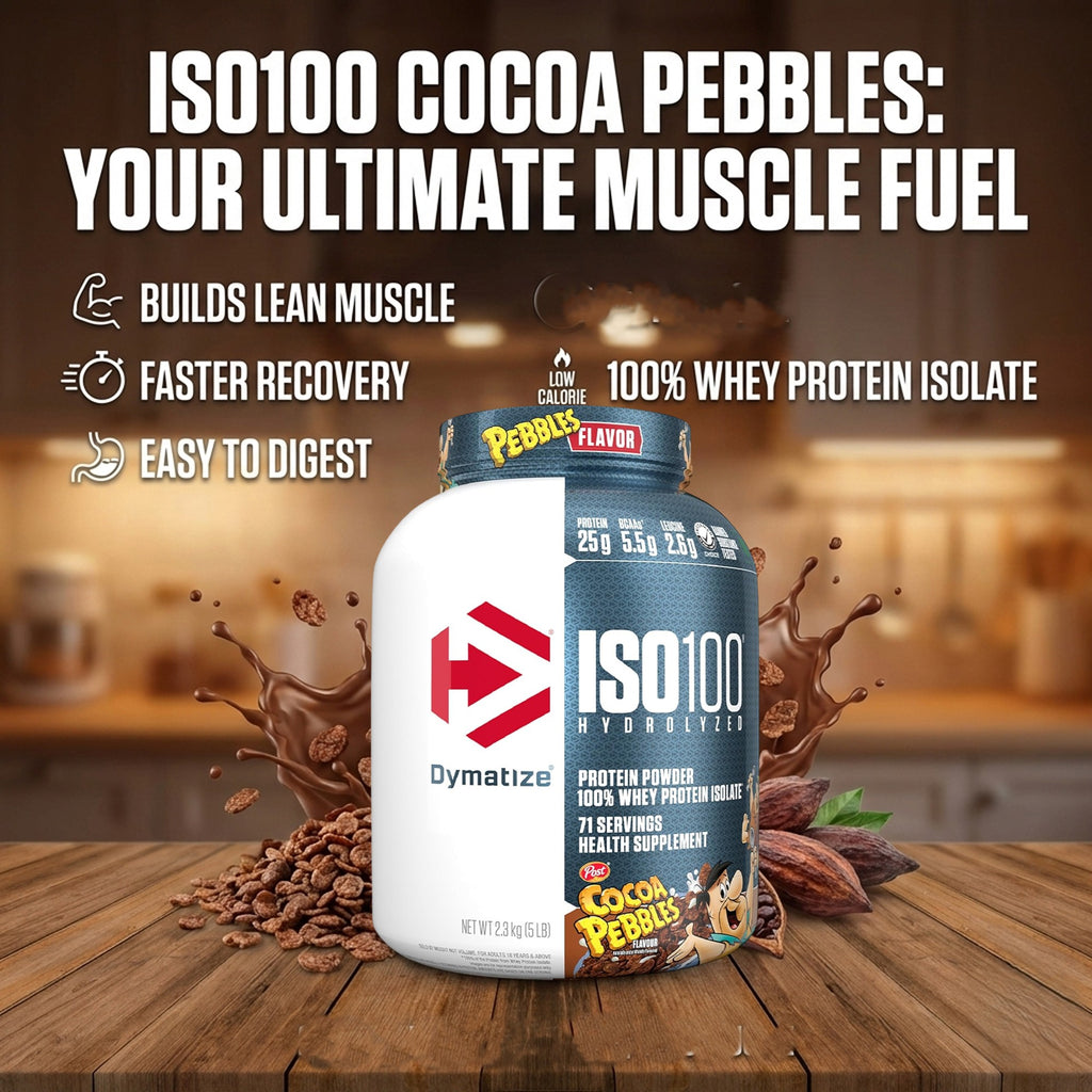 مسحوق بروتين Dymatize ISO 100 المائي - Cocoa Pebbles، 5 رطل