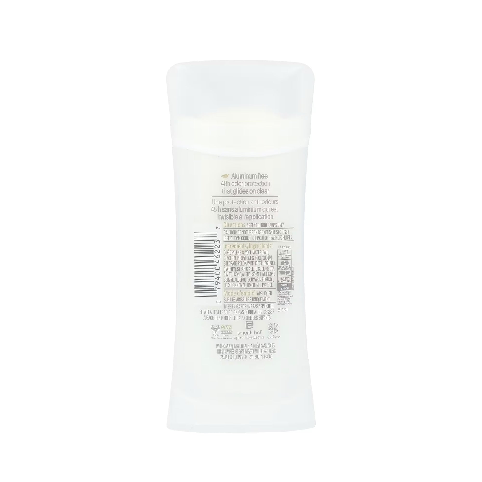 Dove Aluminum-Free Deodorant Stick – Coconut & Pink Jasmine 74g