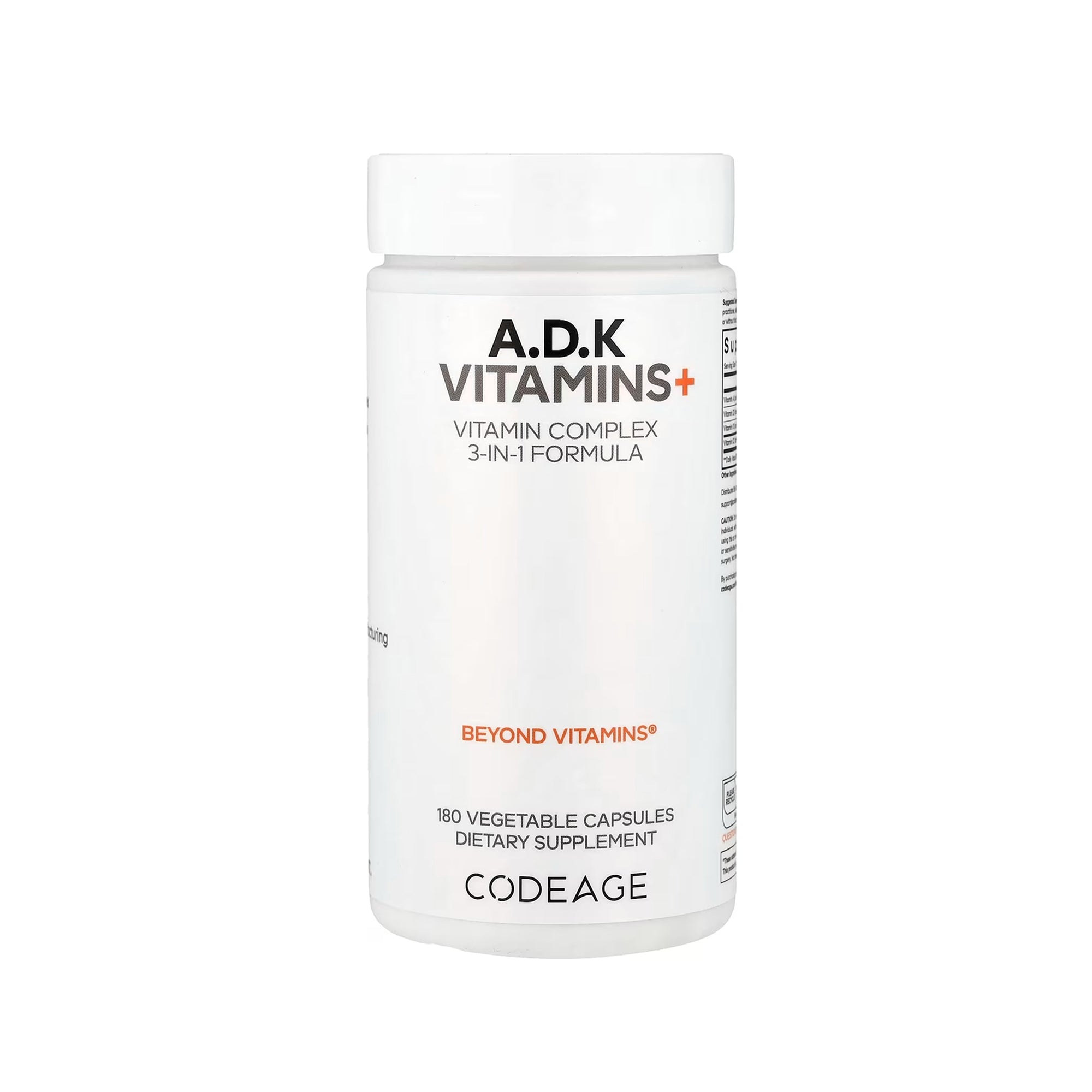 Codeage A D K Vitamins+ - 180 Vegetable Capsules