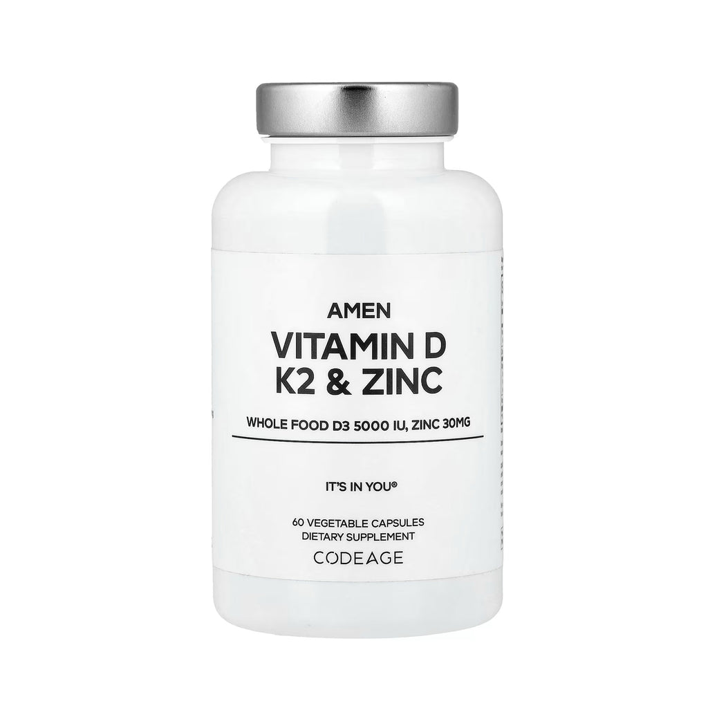 Codeage Amen Vitamin D, Zinc & K2 - 60 Vegetable Capsules